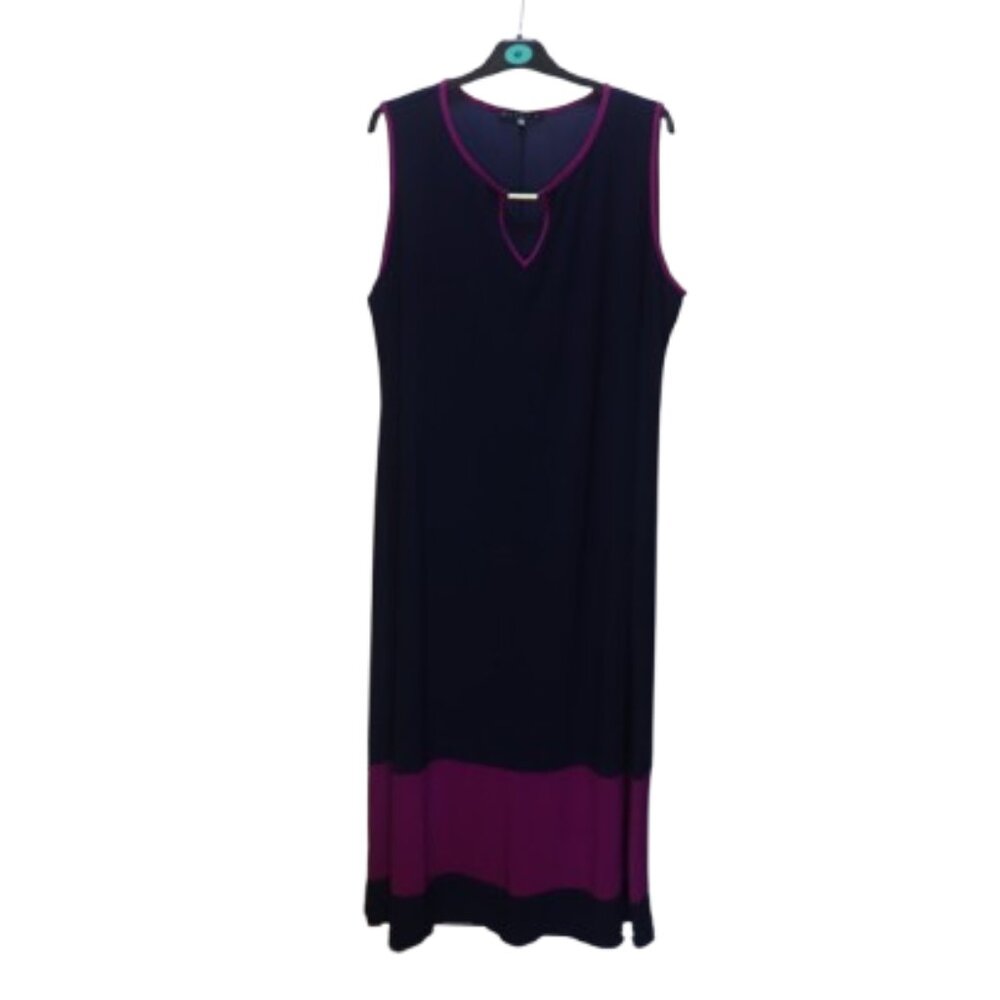 Tiana B Sleeveless Black And Pink Colorblock Maxi Dress Size 18W